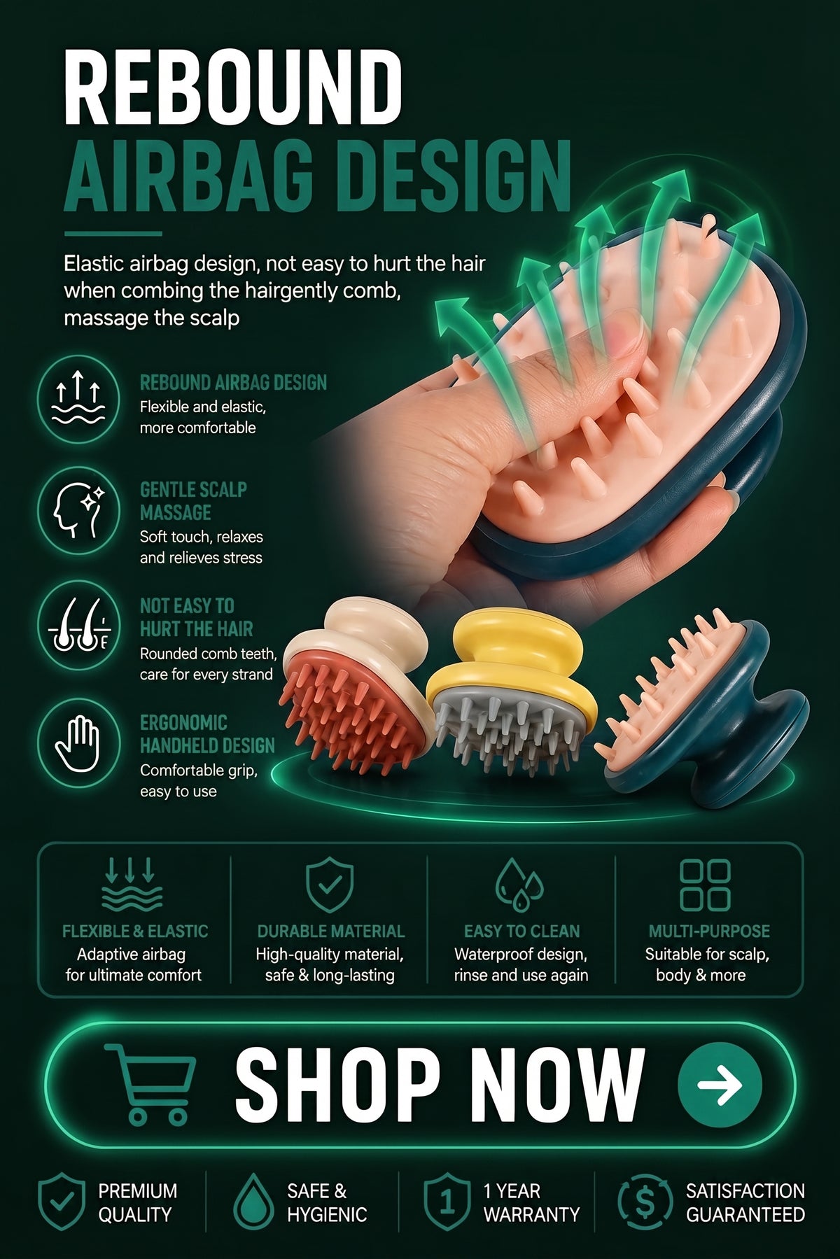 Vendacta Hair-washing brush and shampoo comb