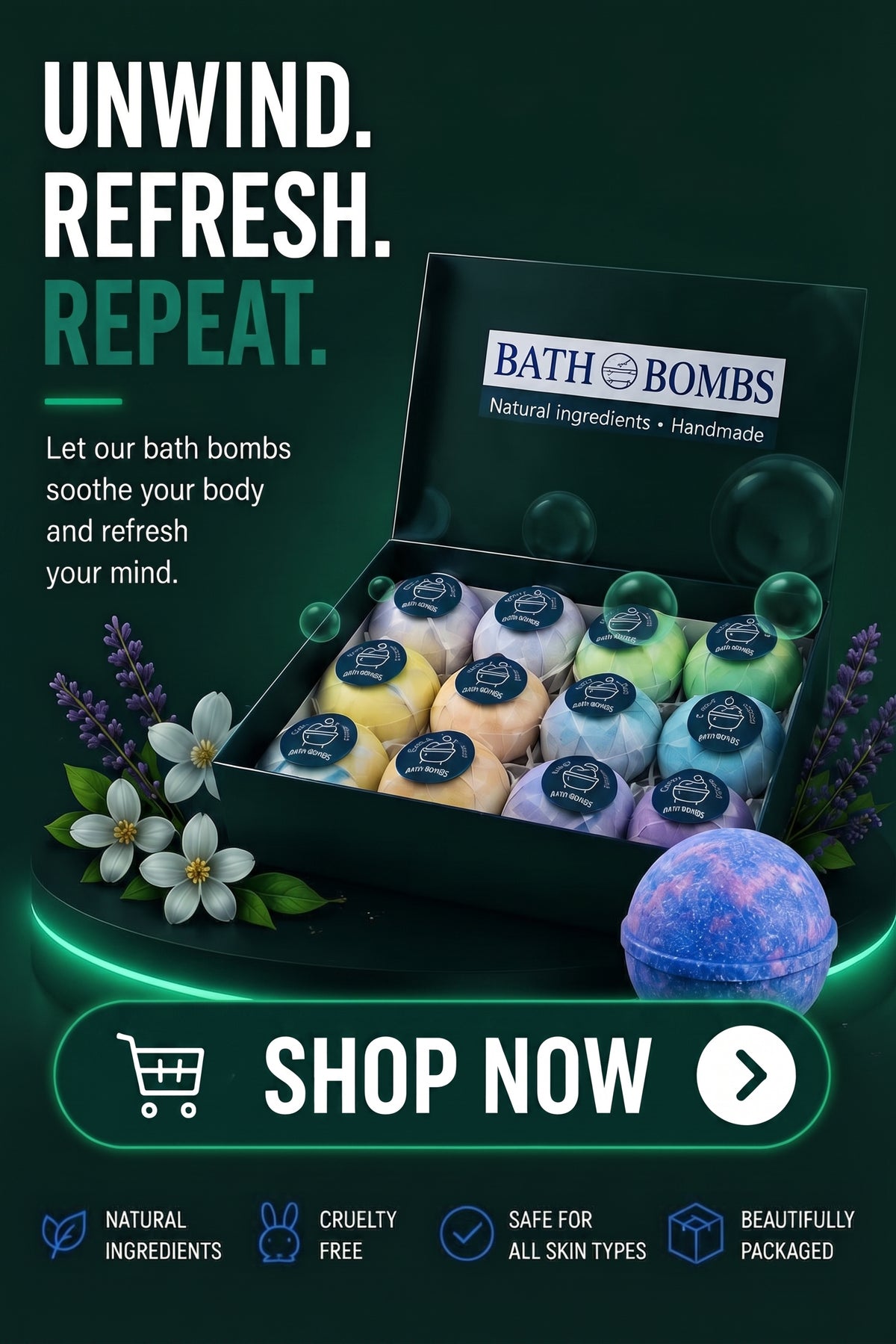 Vendacta Dinosaur Bath Bomb with Surprise Toy & Essential Oils