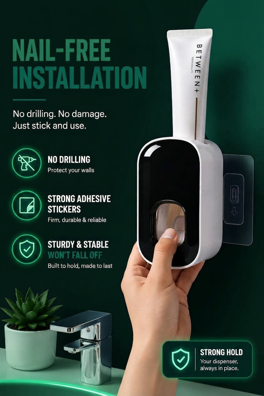 Vendacta Wall-Mounted Toothpaste Dispenser and Storage Rack