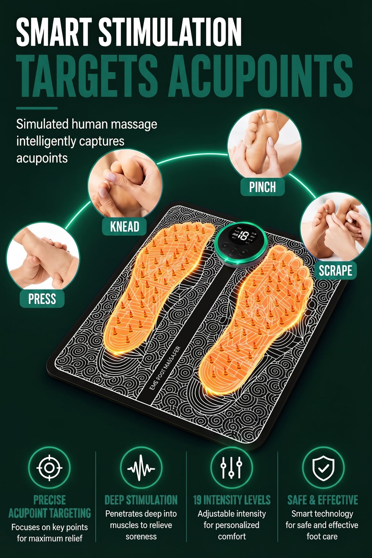 Vendacta EMS Foot Massage Pad with Pulse Technology