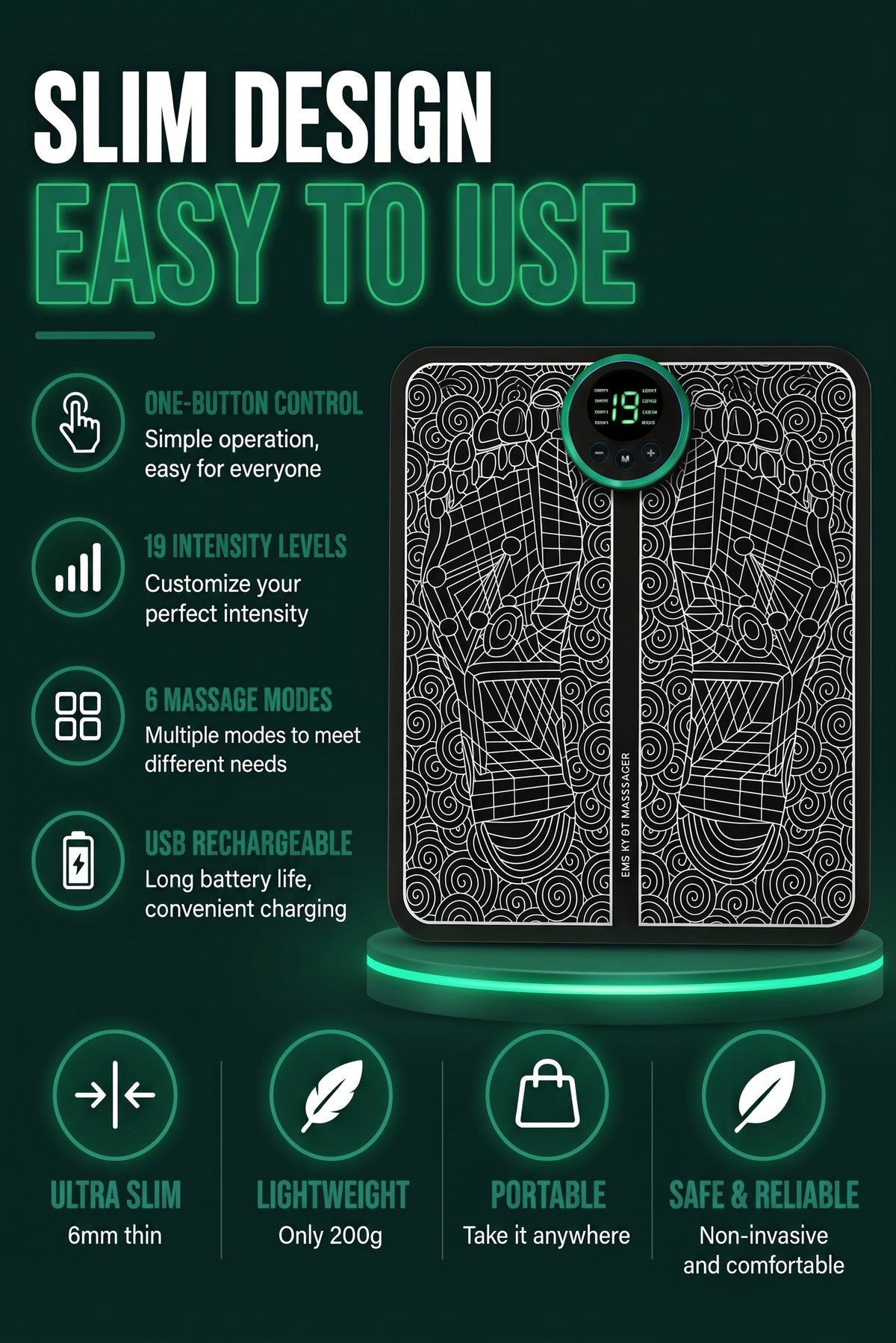 Vendacta EMS Foot Massage Pad with Pulse Technology