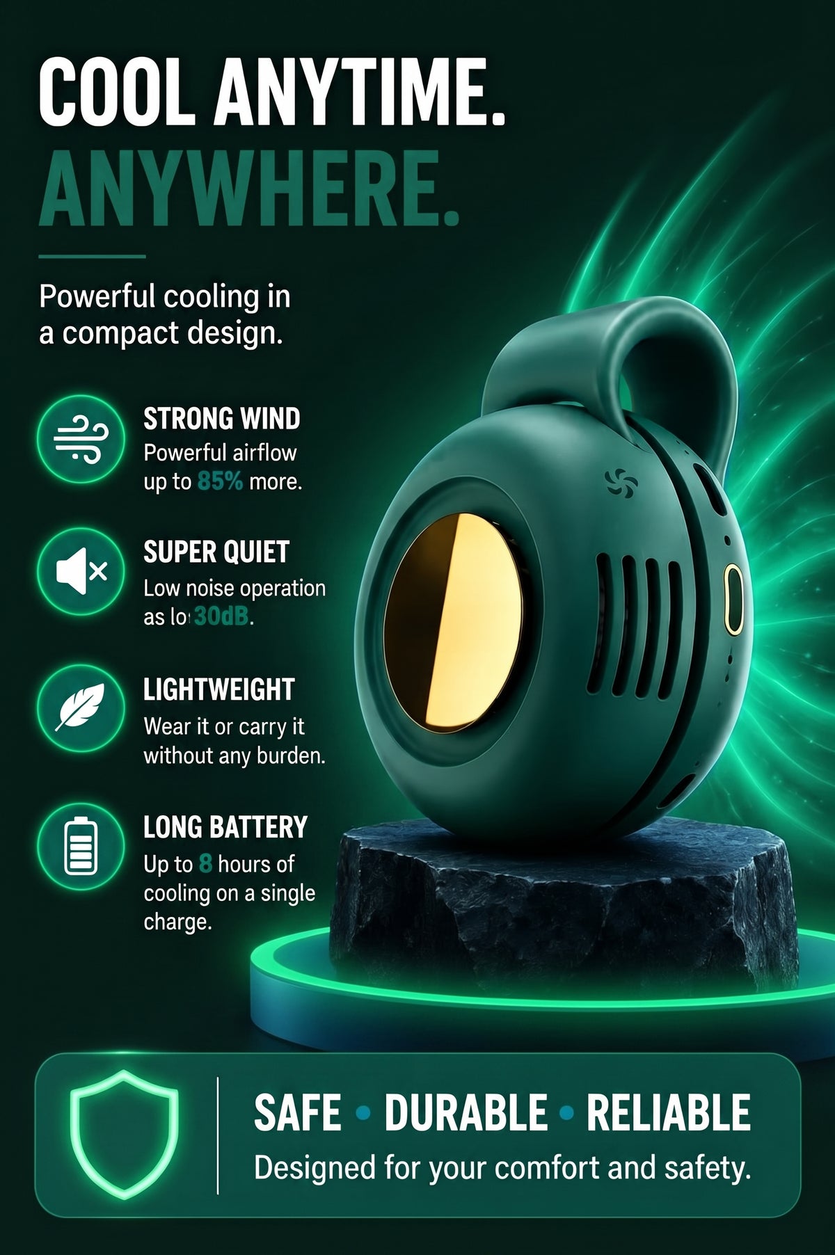 Vendacta Portable USB Rechargeable Bladeless Mini Fan
