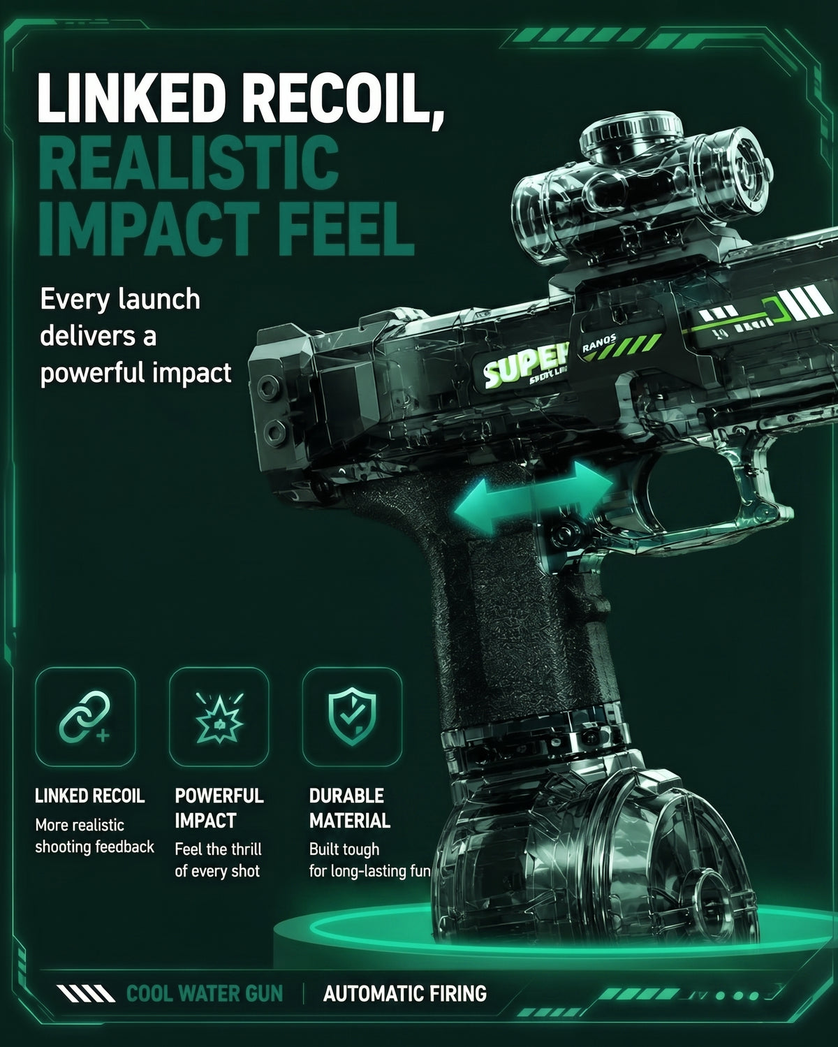 Vendacta Electric Water Gun with Light Effect