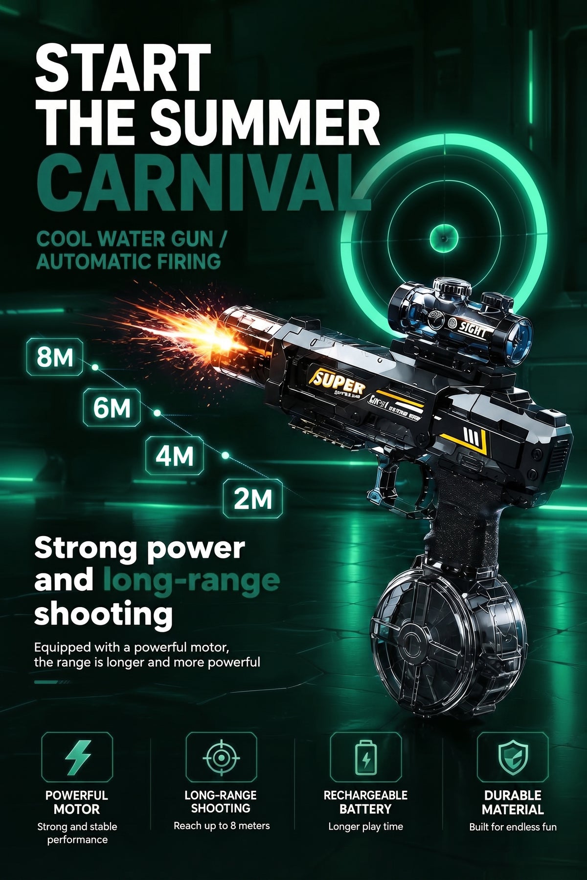 Vendacta Electric Water Gun with Light Effect