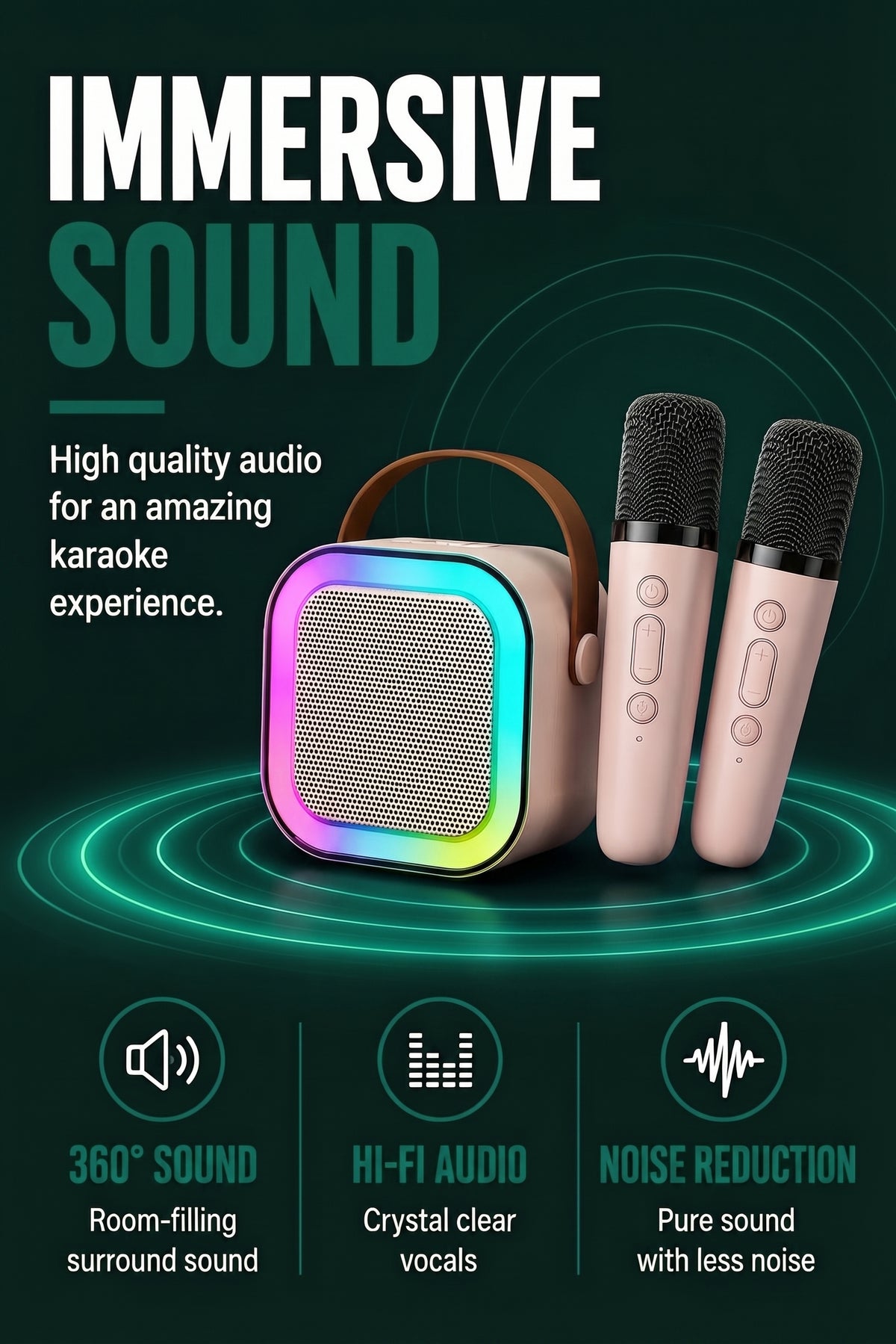 Vendacta Portable Bluetooth Karaoke Speaker with Microphone