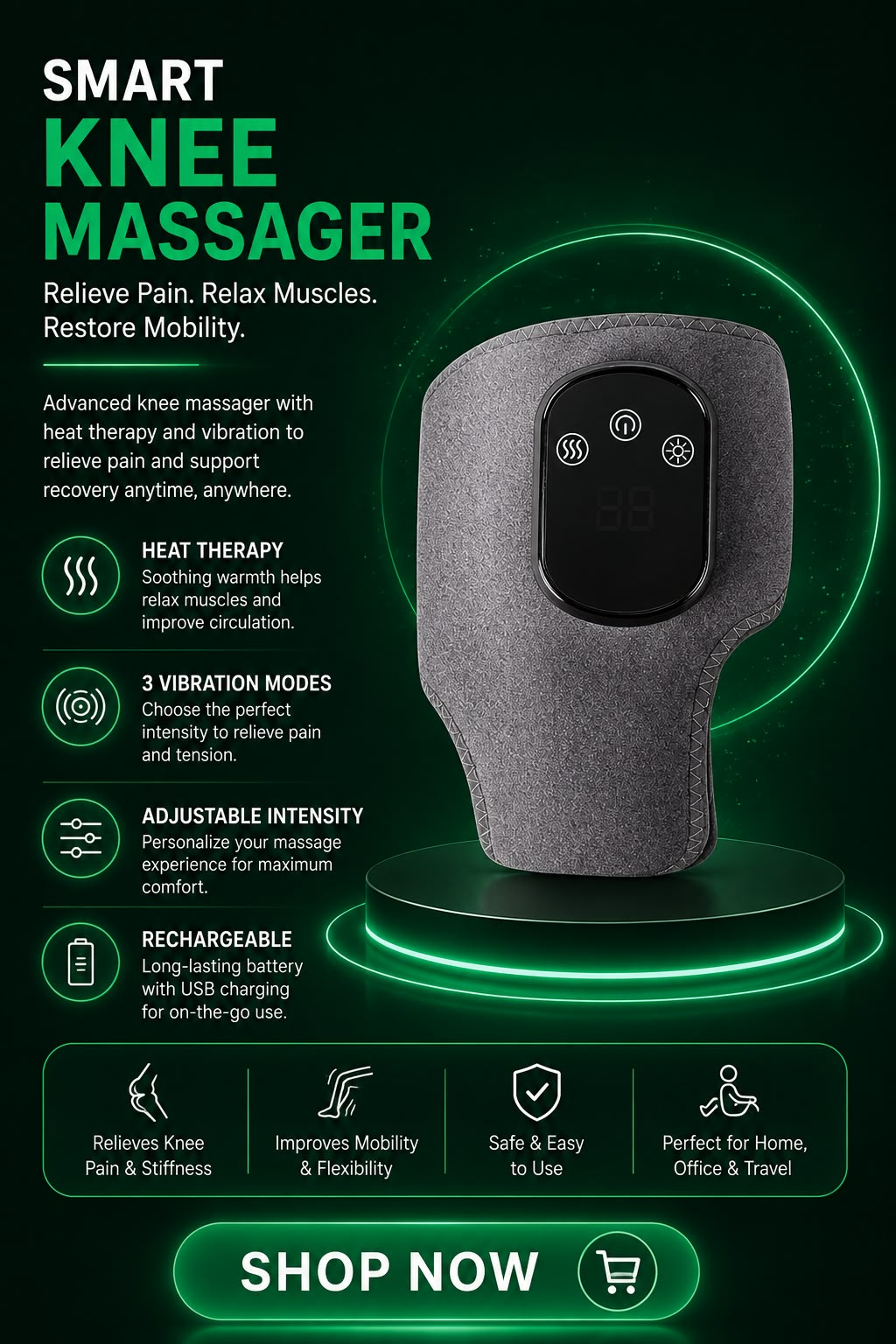 Vendacta Electric Heating Ankle Protector with Vibration Massage and Graphene Technology