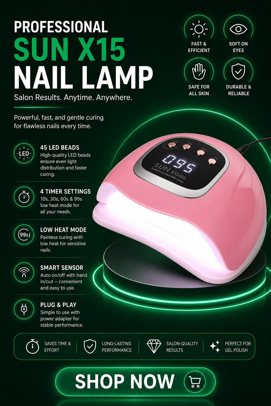 Vendacta LED Nail Lamp with Red Light Technology